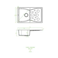 Zlewozmywaki - Laveo Molokin Zlewozmywak granitowy jednokomorowy 50x80 cm beż SPO_411T - miniaturka - grafika 1