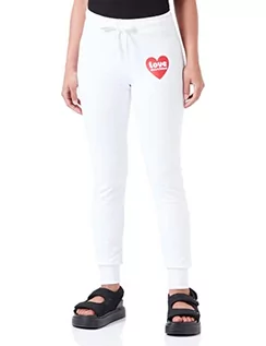 Spodnie damskie - Love Moschino Slim Fit Jogger Spodnie Damskie Casual, Optyczny biały, 44 - grafika 1