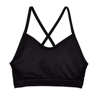 Biustonosze - Nike dziewczęcy bezszwowy suchy biustonosz czarny/biały L - miniaturka - grafika 1