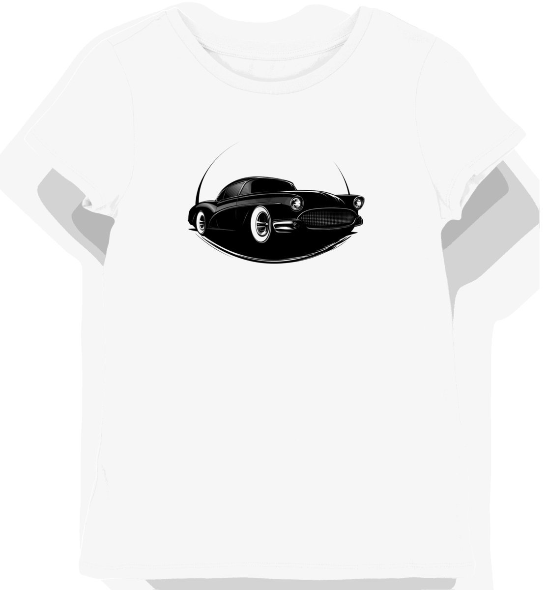 Koszulka damska biała z motywem eleganckiego auta M