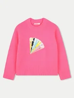 Swetry dla chłopców - Billieblush Sweter U20462 Różowy Regular Fit - miniaturka - grafika 1