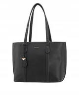 Torebki damskie - Torebka Damska Czarna Shopper Duża Mieści A4 Na Ramię PUCCINI BML040D-1 - miniaturka - grafika 1