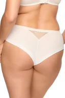 Majtki damskie - Brazyliany damskie z koronką i tiulem Aida 1284 ecru mokka L - miniaturka - grafika 1