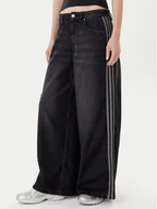 Spodnie damskie - adidas Jeansy adicolor Denim Adilenium JV7453 Czarny Wide Leg - miniaturka - grafika 1