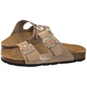 Klapki i japonki damskie - Klapki Oban Suede W Pop White PLS80009 812 (PE40-a) Pepe Jeans - miniaturka - grafika 1