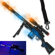 Zabawki militarne - Karabin zabawka pistolet dla dzieci światło dźwięk pasek na ramię duży - miniaturka - grafika 1