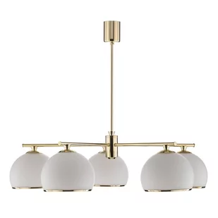 Lampa wisząca Mina, 5-punktowa, mosiądz - Lampy sufitowe - miniaturka - grafika 3