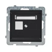 Klawisze i ramki - Ospel Plakietka pojedynczego gniazda komputerowego SONATA Czarny GPK-1R/p/33 - miniaturka - grafika 1