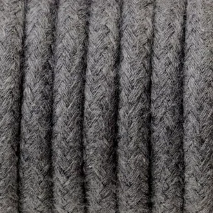Ciemnoszary kabel w oplocie bawełnianym B03 bazaltowy pył trzyżyłowy 3x0.75 Kolorowe Kable - Przewody elektryczne - miniaturka - grafika 1