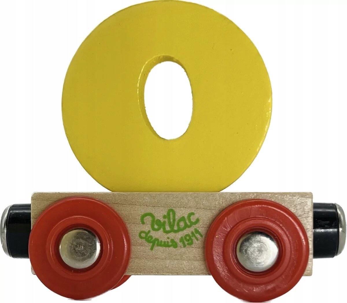 Vilac wagonik kolejowy magnetyczny z literką O - różne kolory