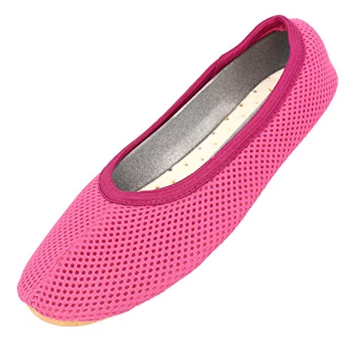 Chaussons De Gymnastique Beck Fille - Rose Avec Motif - Semelle Antidérapante - Fabriqué En Allemagne - Textile