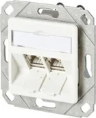 Gniazdka elektryczne - Metz METZ CONNECT C6Amodul 2-portowa puszka podtynkowa 180M, czysta biel RAL9010 - miniaturka - grafika 1