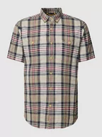 Koszule męskie - Koszula casualowa z mieszanki lnu i bawełny z kołnierzykiem typu button down - miniaturka - grafika 1