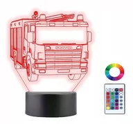 Lampy stojące - Lampka Nocna 3D Led Wóz Strażacki Scania Prezent Grawer - miniaturka - grafika 1