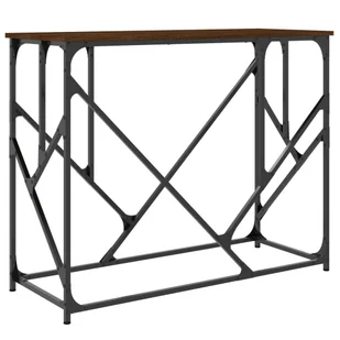 Stolik konsolowy, brązowy dąb, 100x40x80 cm Lumarko! - Konsole i sekretarzyki - miniaturka - grafika 7