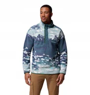Bluzy męskie - Columbia bluza męska HELVETIA II PRINTED HALF SNAP FLEECE rozmiar L - miniaturka - grafika 1