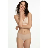 Majtki damskie - Figi damskie bezszwowe ultracienkie i elastyczne wysoki stan beż Mousse Maxi Julimex - miniaturka - grafika 1
