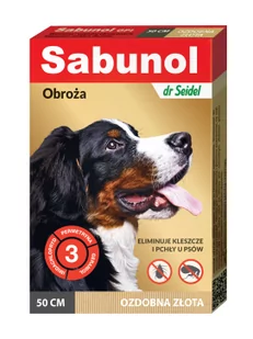 Sabunol GPI Obroża przeciw pchłom dla psa ozdobna złota 50cm - Artykuły przeciw pasożytom - miniaturka - grafika 1