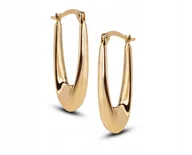 Kolczyki - PIĘKNE ZŁOTE KLASYCZNE WISZĄCE OWALNE KOLCZYKI ŁEZKI CHIARA 14KT 585 - miniaturka - grafika 1