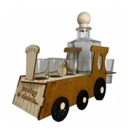 Karafki - Karafka 0,5 l Lokomotywa Wagon z 6 kieliszkami - miniaturka - grafika 1