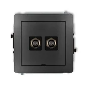 Gniazdka elektryczne - Karlik Gniazdo antenowego typu F (2xSAT) - grafit - miniaturka - grafika 1