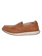 Półbuty męskie - Clarks Skórzane slippersy "Un Pilot Step" w kolorze jasnobrązowym - miniaturka - grafika 1