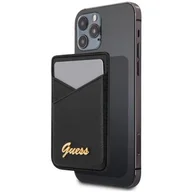 Etui i futerały do telefonów - Guess Wallet Card Slot GUWMSSASLBK MagSafe Saffiano GUWMSSASLBK - miniaturka - grafika 1