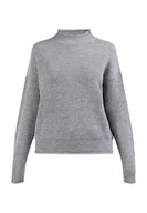 Swetry damskie - acalmar Damski sweter z dzianiny Turtleneck 39425069-AC01, szary melanż, XS/S, szary melanż, XS-S - miniaturka - grafika 1