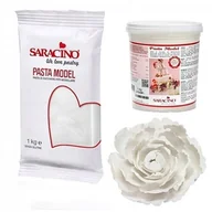 Dodatki do ciast w proszku - Masa cukrowa Saracino 1kg biała LUKIER PLASTYCZNY DO FIGUREK IDEALNA - miniaturka - grafika 1