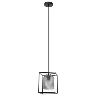 Italux Industrialna LAMPA wisząca SINELLA PND-23231-1-BK-SG szklany ZWIS loftowa klatka czarny - Lampy sufitowe - miniaturka - grafika 1