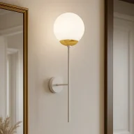 Lampy ścienne - Estetyczny kinkiet ścienny z białym kloszem K-5316 z serii ELMO - miniaturka - grafika 1