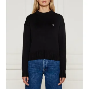 CALVIN KLEIN JEANS Sweter | Regular Fit - Swetry damskie - miniaturka - grafika 1
