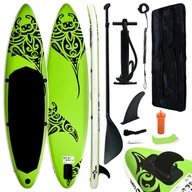 Deski SUP i akcesoria - shumee Nadmuchiwana deska SUP z zestawem 305x76x15 cm zielona - miniaturka - grafika 1