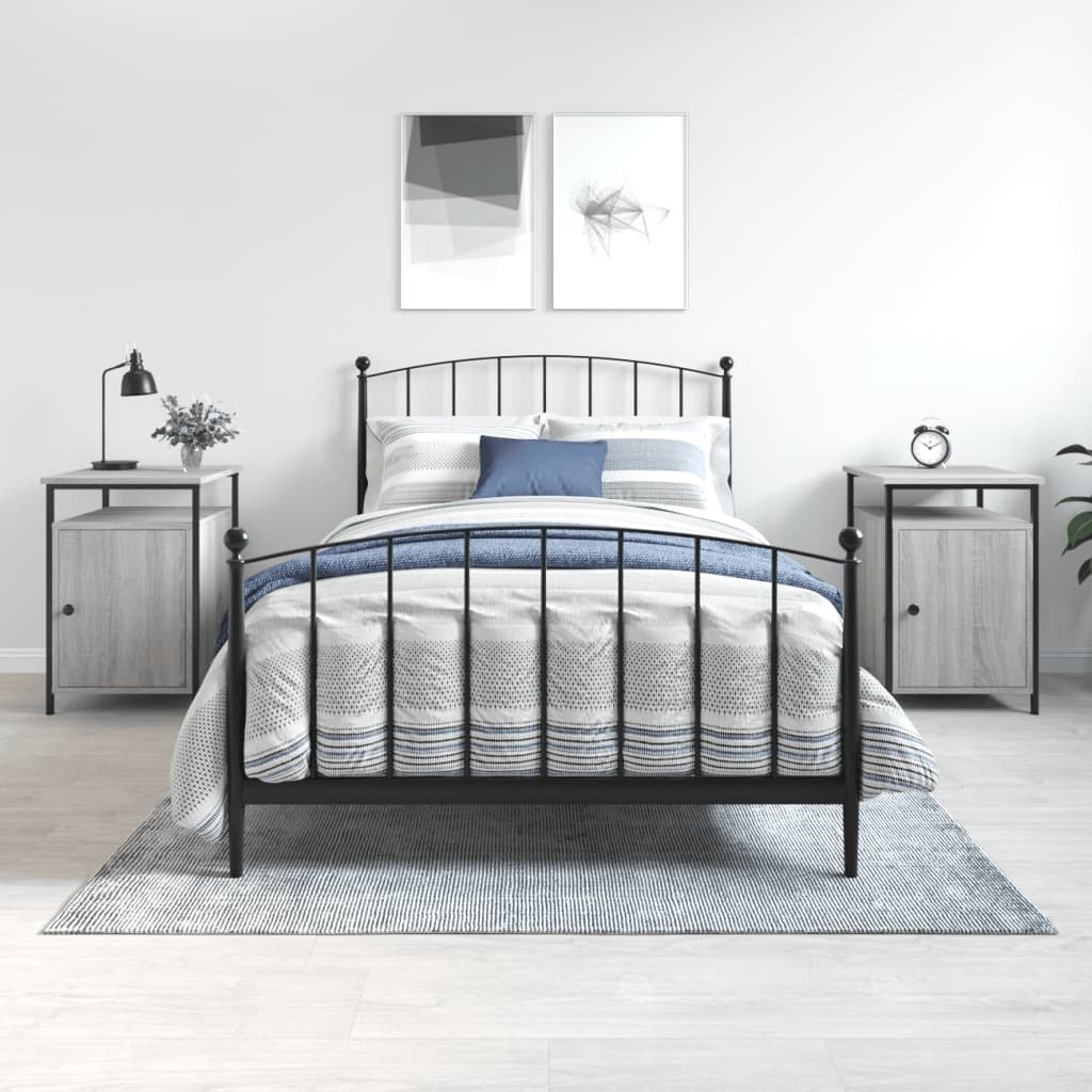 vidaXL Szafki nocne 2 szt. Szara Sonoma 40x42x60 cm Materiał drewnopochodny - Stolik nocny - Szafki nocne - Szafka nocna - Szafa