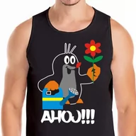Koszulki męskie - 0446 Koszulka Tank Top Krecik S 0446 Czarna - miniaturka - grafika 1