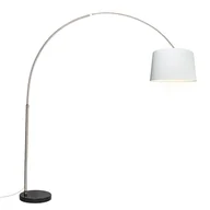 Lampy stojące - QAZQA Nowoczesna lampa podłogowa łuk stal klosz biały 45cm - XXL - miniaturka - grafika 1