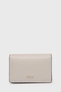 Portfele - Furla portfel skórzany damski kolor szary - grafika 1