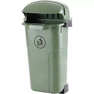 Kosz kubeł uliczny miejski na słupek lub ścianę URBAN BIN 50L zielony 2 - Kosze na śmieci - miniaturka - grafika 1