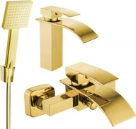 Zestawy baterii łazienkowych - Mexen Aries R45 zestaw wannowy, złoty - 744803R45-50 - miniaturka - grafika 1