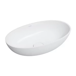 OMNIRES SHELLUN BM Umywalka nablatowa, 60 x 35 cm BIAŁY MAT - Umywalki - miniaturka - grafika 1