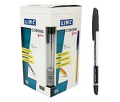 Długopisy - DŁUGOPIS z czarnym wkładem CORONA CZARNY 50szt - miniaturka - grafika 1