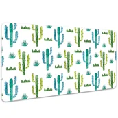 Podkładki na biurko - Mata ochronna na biurko Malowane Kaktusy 100x50 cm, Dywanomat - miniaturka - grafika 1