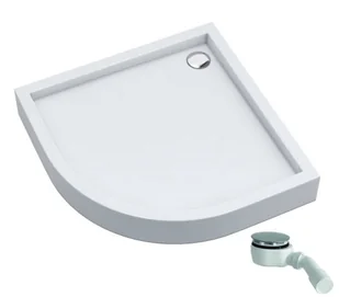 SCHEDPOL SCHEDLINE COLLECTION Brodzik półokrągły zintegrowany FAVORY PLUS SMOOTH WHITE 80x80x16 z systemem STABILSOUND PLUS 3ST.F1O-8080 GRATIS SYFON 90 MM- - Brodziki prysznicowe - miniaturka - grafika 1
