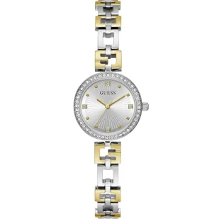 Zegarek Elegancki srebrno-zloty zegarek damski Guess Lady G z bransoletką GW0656L1 - Zegarki damskie - miniaturka - grafika 1