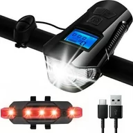 Lampki rowerowe - Zestaw Lampek Rowerowych Do Roweru Przód I Tył Led - miniaturka - grafika 1