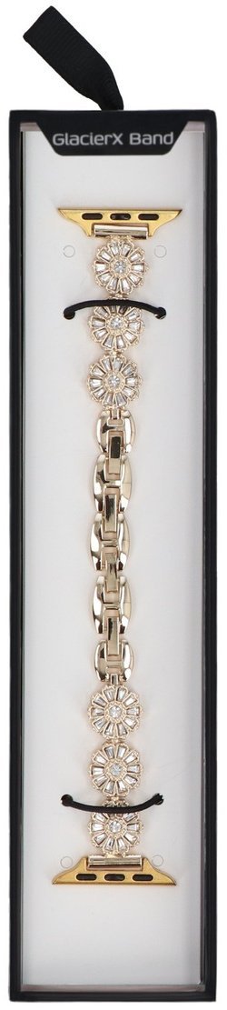 GlacierX bransoleta do smartwatcha Zirconia Flower Chain Bracelet Gold do Apple Watch 38/40/41mm złoty