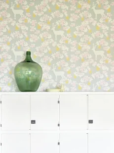 Tapeta dla dzieci Szara Jelenie w Kwiatach Jabłoni - Tapety - miniaturka - grafika 1