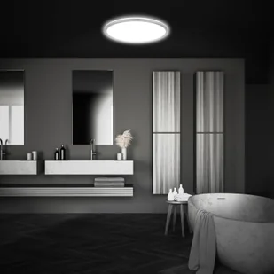 Briloner Lampa sufitowa LED Pulap, matowy chrom, Ø 29 cm, tworzywo sztuczne, IP44 - Lampy sufitowe - miniaturka - grafika 1
