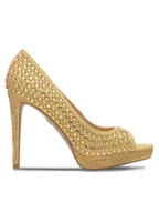 Czółenka - Nine West Szpilki MAIRA SY8020-9NW Złoty - miniaturka - grafika 1