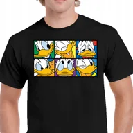 Koszulki męskie - PO42 KOSZULKA ŚMIESZNA KACZOR DONALD DUCK PREZENT BAJKA BAWEŁNA L CZARNA - miniaturka - grafika 1